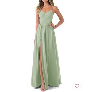 Azazie Dusty Sage Cora Bridesmaid Dress